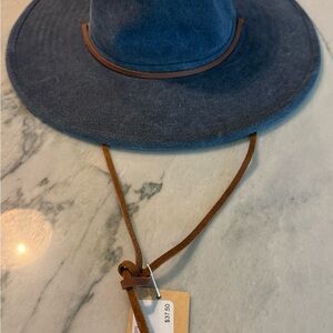 Brixton BOHO Hat Cotton Canvas Navy with chinstrap Size XS (54cm)